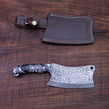 CUSTOM HANDMADE DAMASCUS STEEL CLEAVER KNIFE