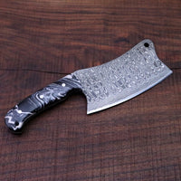 CUSTOM HANDMADE DAMASCUS STEEL CLEAVER KNIFE