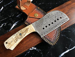 Raindrop Damascus Cleaver Knife