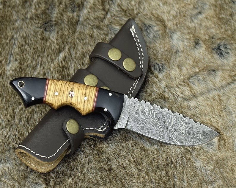 Damascus Steel Hunting Skinning Knife – KBS Knives Store